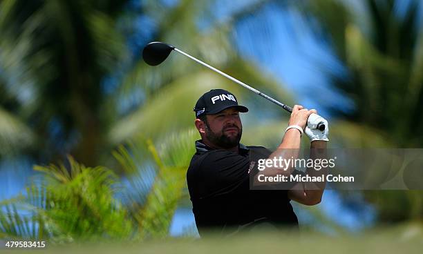 Jason Gore hits a driveduring the final round of the Puerto Rico Open presented by seepuertorico.com held at Trump International Golf Club on March...