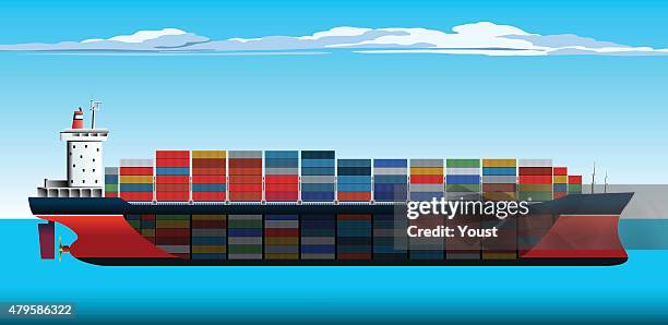 frachtschiff abschnitt " - container ship stock-grafiken, -clipart, -cartoons und -symbole