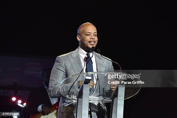Recording artist James Fortune onstage 2015 Essence Music Festival on July 5, 2015 at Ernest N. Morial Convention Center in New Orleans, Louisiana.