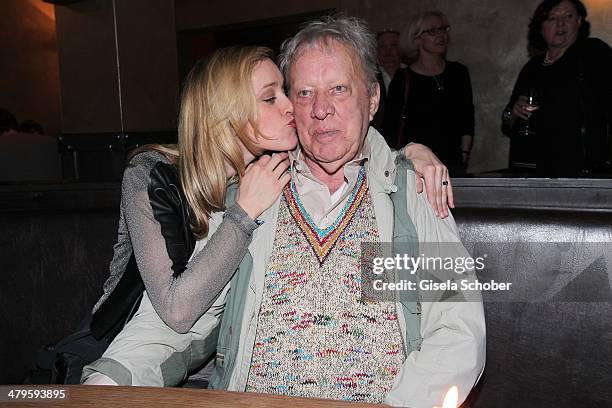 Judith Richter and her father Heinz Baumann attend the NDF After Work Presse Cocktail at Parkcafe on March 19, 2014 in Munich, Germany.