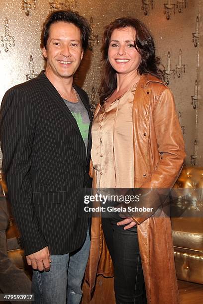 Christof Arnold and Katja Keller attend the NDF After Work Presse Cocktail at Parkcafe on March 19, 2014 in Munich, Germany.