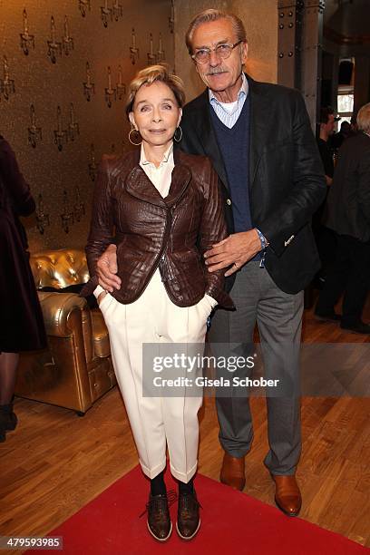 Monika Peitsch and her husband Sven Hoechstaedt attend the NDF After Work Presse Cocktail at Parkcafe on March 19, 2014 in Munich, Germany.