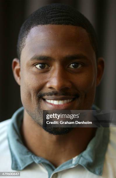 David Oliver of the United States poses during the John Landy Lunch at Federation Square on March 20, 2014 in Melbourne, Australia.