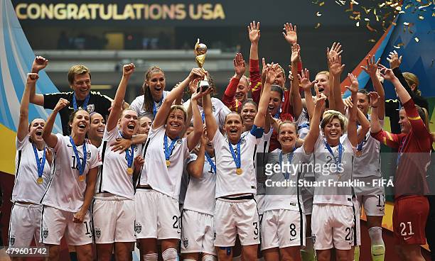 The team of USA winning the FIFA Women's World Cup Final between USA and Japan at BC Place Stadium on July 5, 2015 in Vancouver, Canada.
