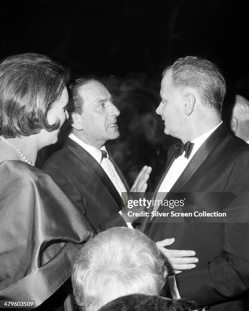 American actors Jack Klugman and Art Carney at the 18th Emmy Awards, at the Hollywood Palladium, Los Angeles, 22nd May 1966.