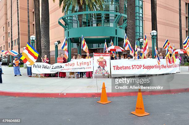 General view of the atmosphere during His Holiness the 14th Dalai Lama's 80th birthday and Global Compassion Summit at Honda Center on July 5, 2015...