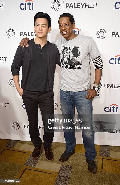 Actors John Cho; and Orlando Jones arrive at The Paley Center for Media's PaleyFest 2014 Honoring "Sleepy Hollow" at Dolby Theatre on March 19, 2014...