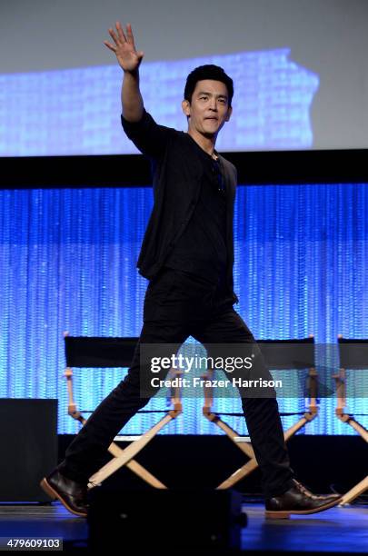 Actor John Cho on stage at The Paley Center for Media's PaleyFest 2014 Honoring "Sleepy Hollow" at Dolby Theatre on March 19, 2014 in Hollywood,...