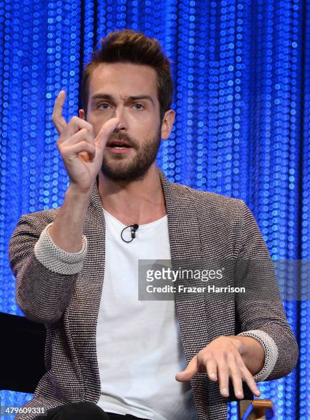 Actor Tom Mison on stage at The Paley Center for Media's PaleyFest 2014 Honoring "Sleepy Hollow" at Dolby Theatre on March 19, 2014 in Hollywood,...