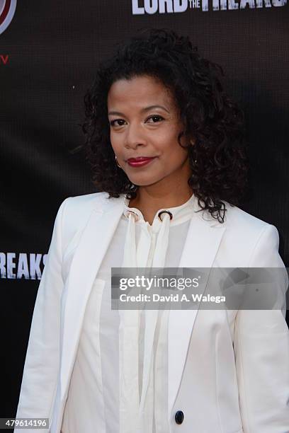 Actress Loren Escandon attends the movie premiere of Alki David's Lord Of The Freaks at the Egyptian Theatre on June 29, 2015 in Hollywood,...