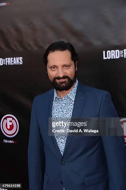 Actor Danny Boushebel attends the movie premiere of Alki David's Lord Of The Freaks at the Egyptian Theatre on June 29, 2015 in Hollywood, California.