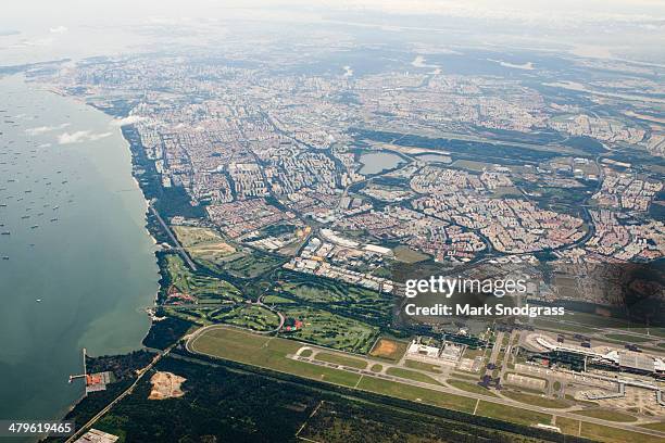 singapore from above changi - changi airport stock pictures, royalty-free photos & images