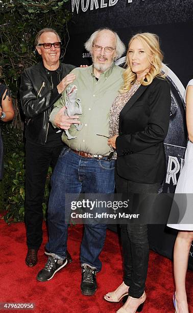 Actor Peter Fonda, paleontologist consultant Jack Horner and Parky Fonda arrive at the 'Jurassic World' - World Premiere at Dolby Theatre on June 9,...