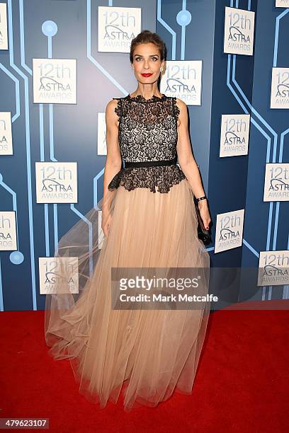 Kristian Alfonso arrives at the 12th ASTRA Awards at Carriageworks on March 20, 2014 in Sydney, Australia.