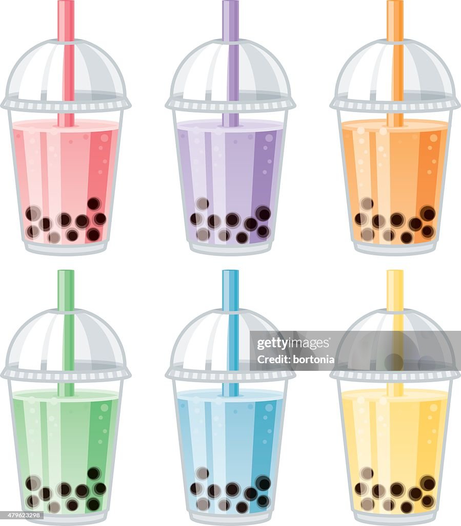 Set of Bubble Tea Flavors