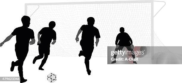 organized soccer game - goalie stock illustrations