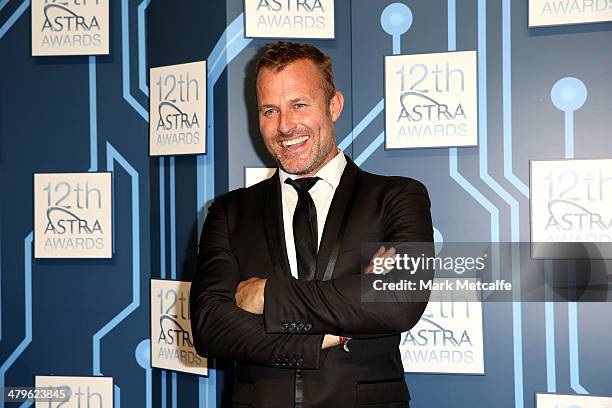 Brendan Moar arrives at the 12th ASTRA Awards at Carriageworks on March 20, 2014 in Sydney, Australia.