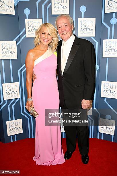 Kerri-Anne Kennerley and John Kennerley arrive at the 12th ASTRA Awards at Carriageworks on March 20, 2014 in Sydney, Australia.