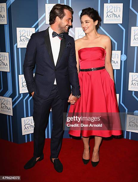 Darren McMullen and Crystal Reed attend the 12th Astra Awards at Carriageworks on March 20, 2014 in Sydney, Australia.