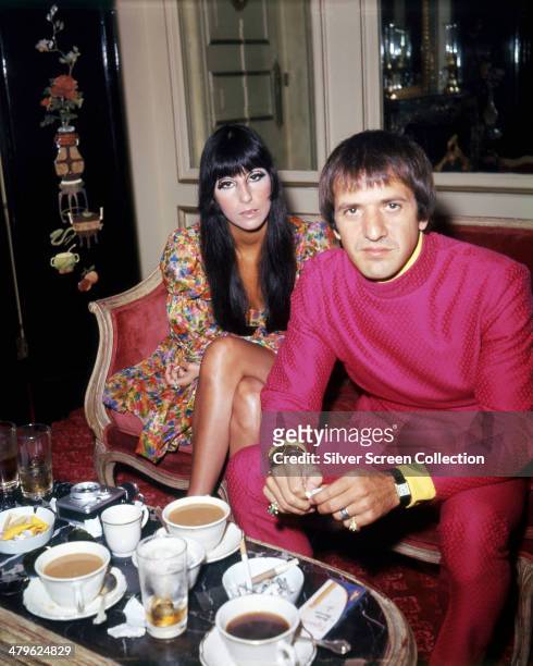 American pop singing duo Sonny & Cher, circa 1968. They are Cher and Sonny Bono .