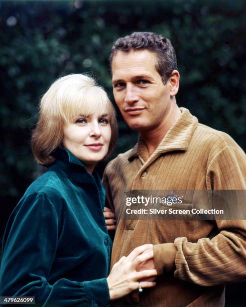 American actor Paul Newman with his wife, American actress Joanne Woodward, circa 1965.