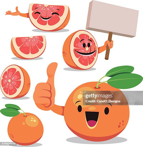 Grapefruit Cartoon Set C High-Res Vector Graphic - Getty Images