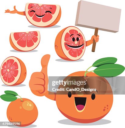 Grapefruit Cartoon Set C Grapefruit Cartoon Set C