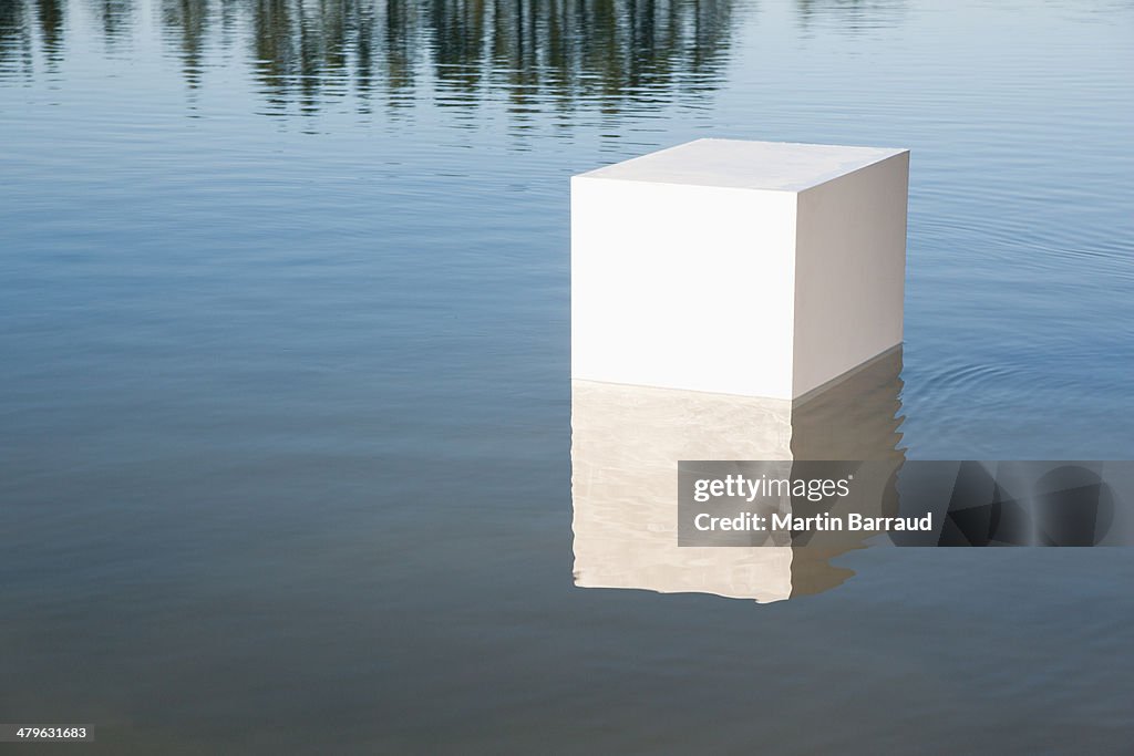 Box floating in water