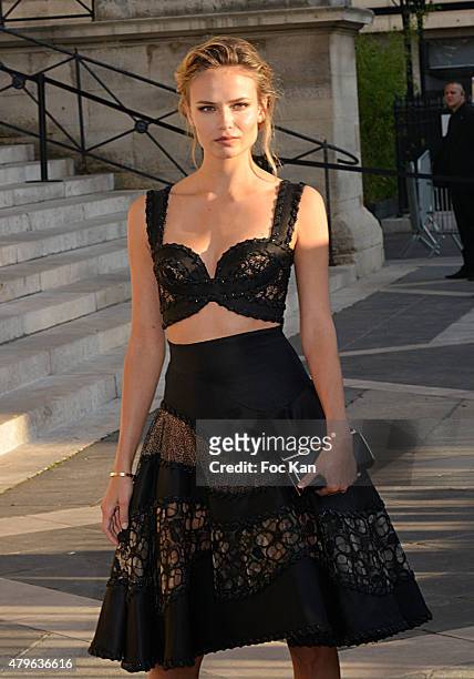 Natasha Poly attends the Versace show as part of Paris Fashion Week Haute Couture Fall/Winter 2015/2016 on July 5, 2015 in Paris, France.