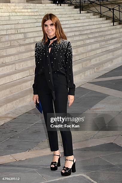 Carine Roitfeld attends the Versace show as part of Paris Fashion Week Haute Couture Fall/Winter 2015/2016 on July 5, 2015 in Paris, France.