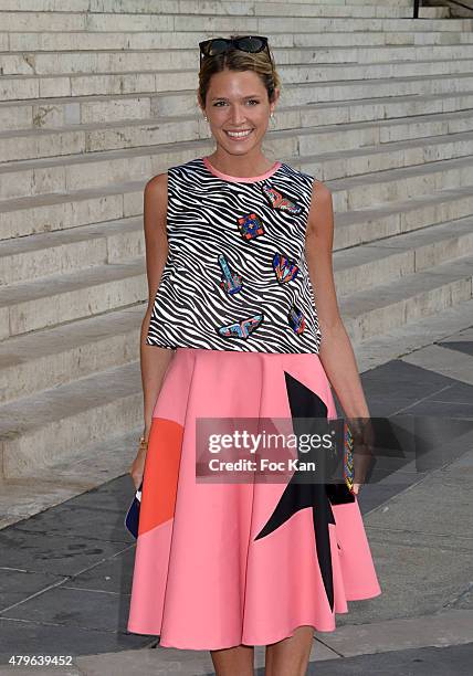 Helena Bordon attends the Versace show as part of Paris Fashion Week Haute Couture Fall/Winter 2015/2016 on July 5, 2015 in Paris, France.