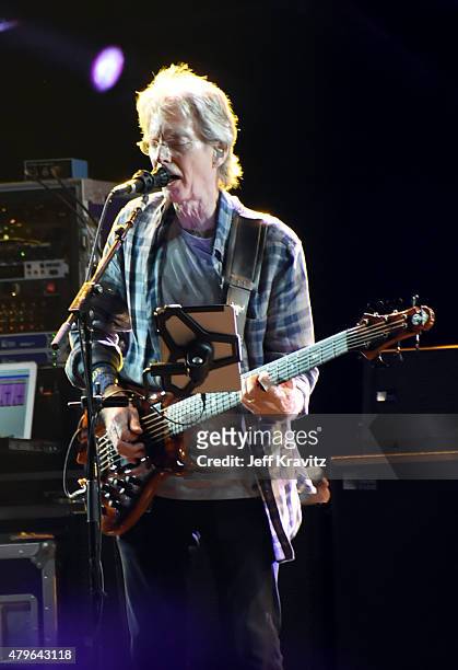 Phil Lesh of The Grateful Dead perform during the "Fare Thee Well, A Tribute To The Grateful Dead" on July 5, 2015 in Chicago, Illinois.