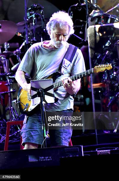Bob Weir of The Grateful Dead perform during the "Fare Thee Well, A Tribute To The Grateful Dead" on July 5, 2015 in Chicago, Illinois.