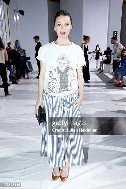 Actress Anne Marivin attends the George Hobeika show as part of Paris Fashion Week Haute Couture Fall/Winter 2015/2016 at Palais De Tokyo on July 6,...