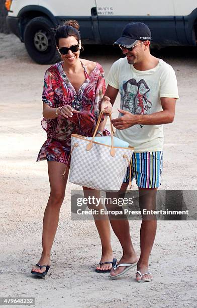 Al-Sadd football player Xavi Hernandez and Nuria Cunillera are seen on July 5, 2015 in Ibiza, Spain.