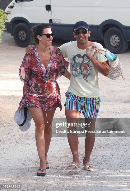 Al-Sadd football player Xavi Hernandez and Nuria Cunillera are seen on July 5, 2015 in Ibiza, Spain.