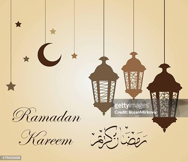 ramadan kareem background. greeting card with arabic calligraphy - arabic calligraphy stock illustrations