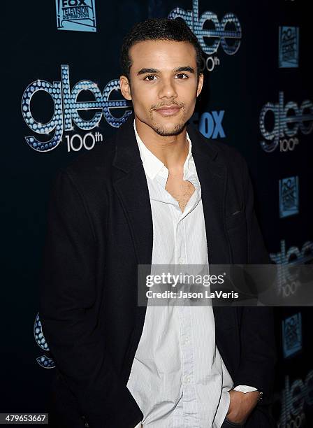 Actor Jacob Artist attends the "Glee" 100th episode celebration at Chateau Marmont on March 18, 2014 in Los Angeles, California.