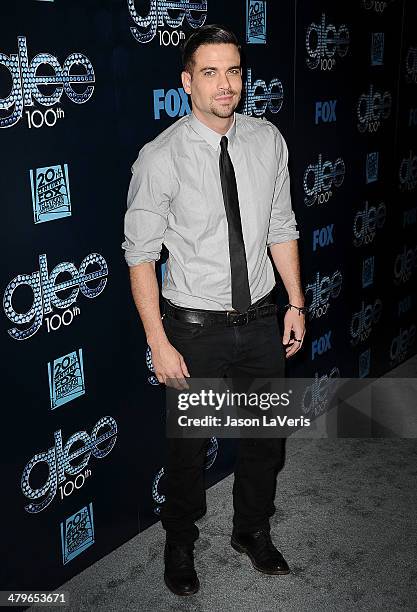 Actor Mark Salling attends the "Glee" 100th episode celebration at Chateau Marmont on March 18, 2014 in Los Angeles, California.