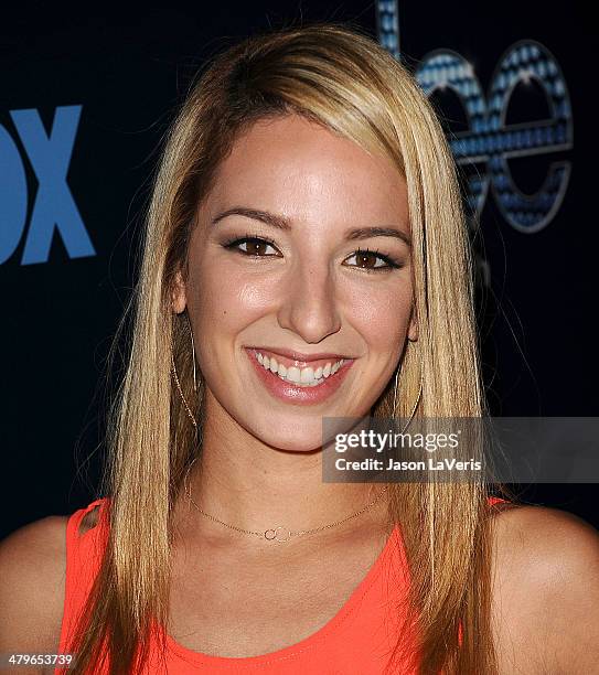 Actress Vanessa Lengies attends the "Glee" 100th episode celebration at Chateau Marmont on March 18, 2014 in Los Angeles, California.