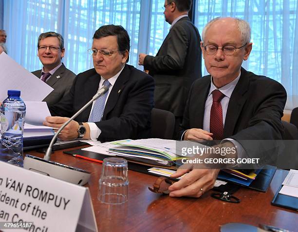 Commissioner for Employment, Social Affairs and Inclusion Laszlo Andor, European Commission President Jose Manuel Barroso, and European Council...