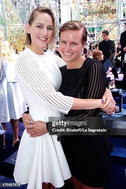 Leelee Sobieski and Olympia Scarry attend the Christian Dior show as part of Paris Fashion Week Haute Couture Fall/Winter 2015/2016 on July 6, 2015...