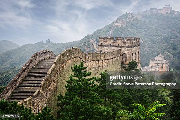 great wall - chinese muur noord china stockfoto's en -beelden