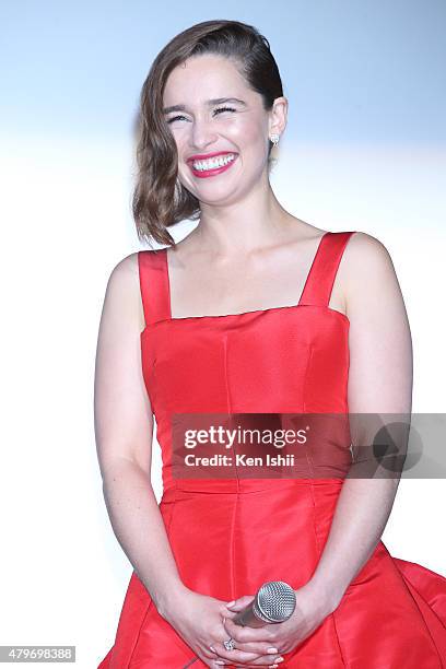 Emilia Clarke attends the Tokyo Premiere of 'Terminator Genisys' at the Roppongi Hills Arena on July 6, 2015 in Tokyo, Japan.