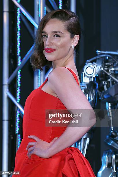 Emilia Clarke attends the Tokyo Premiere of 'Terminator Genisys' at the Roppongi Hills Arena on July 6, 2015 in Tokyo, Japan.