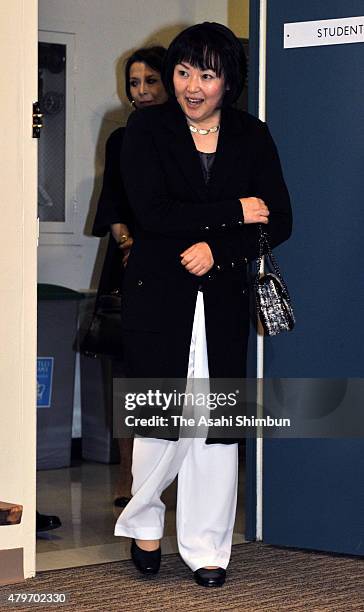 Japanese first lady Hitomi Noda visits Columbia University on the sidelines of the United Nations General assembly on September 22, 2011 in New York...