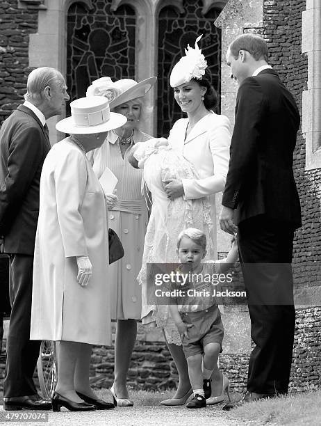 Catherine, Duchess of Cambridge, Prince William, Duke of Cambridge, Princess Charlotte of Cambridge and Prince George of Cambridge ,Queen Elizabeth...