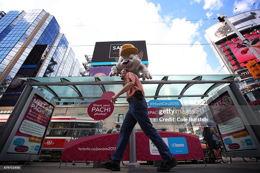 Pan Am MAscot Pachi On Bus Shelter