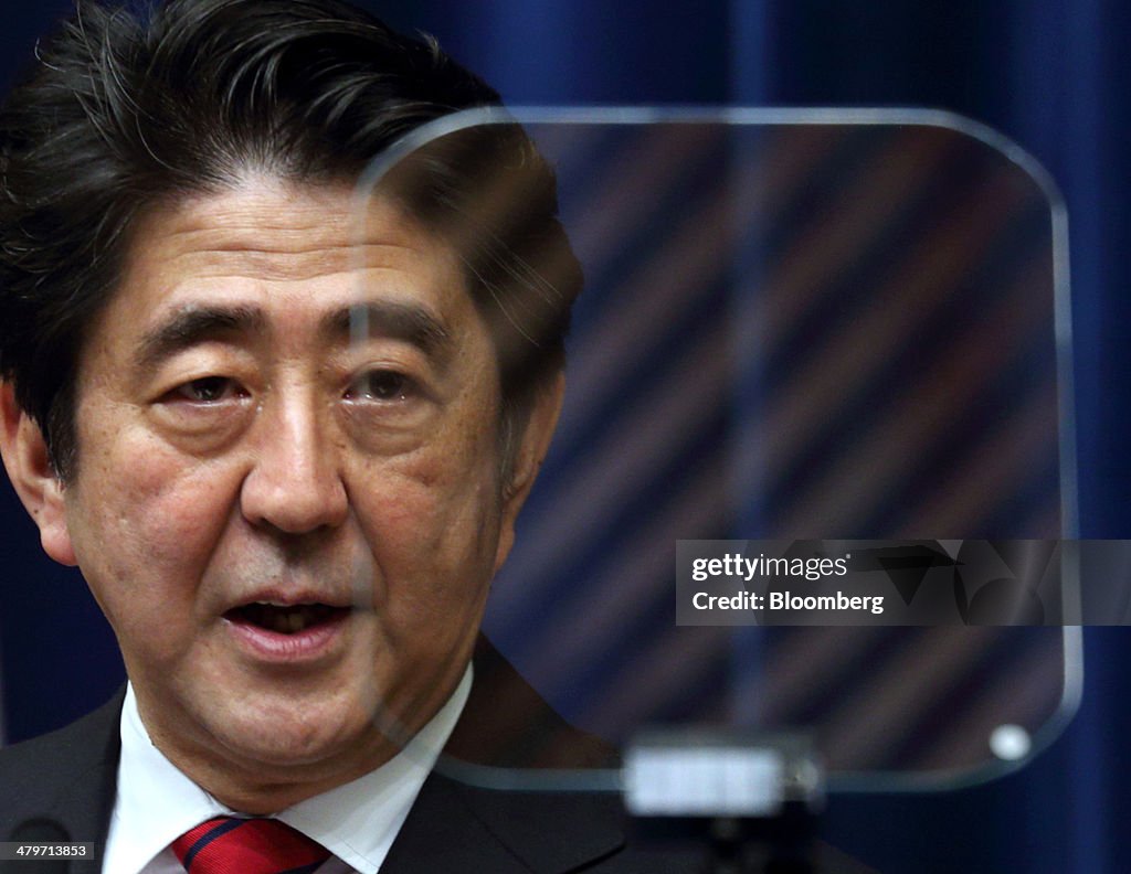 Japan Prime Minister Shinzo Abe News Conference After Budget Passes Upper House