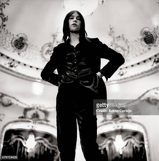 Scottish musician Bobby Gillespie is photographed for Details Magazine on April 15, 1994 in London, England.